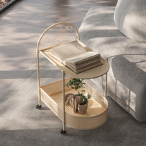 Cream style living room side table living room movable wheeled trolley sofa side cabinet small tea table balcony small table