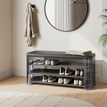 Entrance solid wood shoe-changing stool at the door household seatable shoe cabinet integrated acrylic bench shoe-wearing stool multi-layer shoe rack