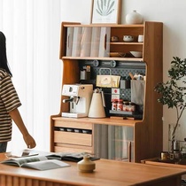 Japanese-style sideboard multifunctional perforated board storage cabinet Nordic solid wood tea cabinet living room integrated entrance display cabinet