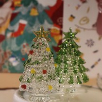 Christmas gift brushed Christmas tree Zibo glass crafts glass products desktop ornaments handmade decorative lights