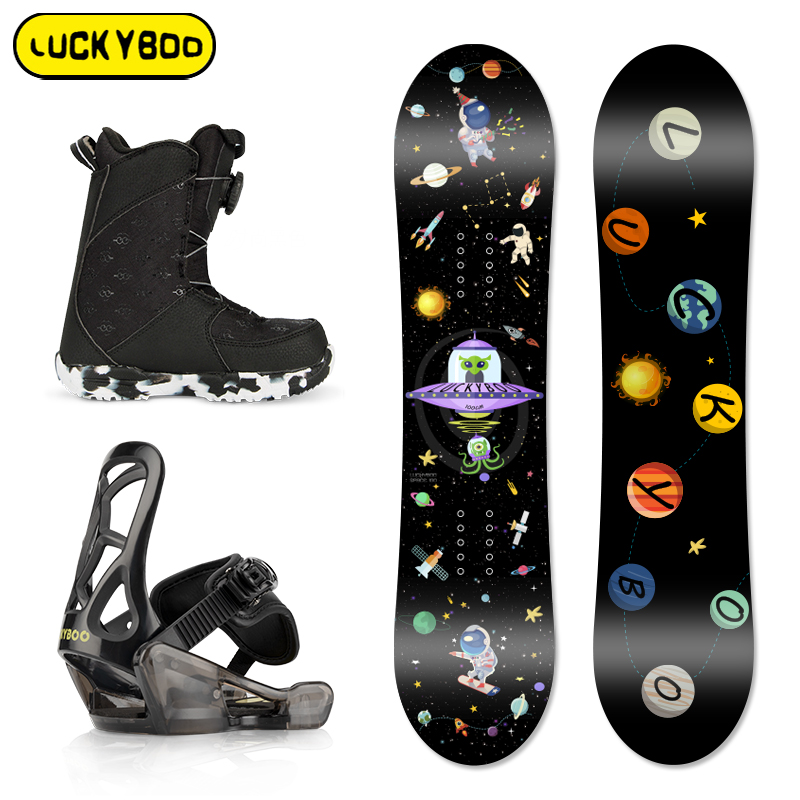 Luckyboo Children's Snowboard Snowboard Set Ski Equipment Set Full Baby Snowboard 80 Boys 90