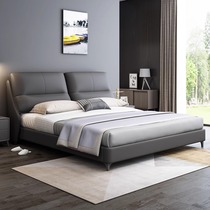 Italian style bed minimalist light luxury leather bed can store modern simple high-end master bedroom king bed 1 5M1 8m double