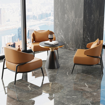 Modern sofa chair light luxury and extremely simple leisure negotiation chair beauty salon reception leather sofa table and chair combination