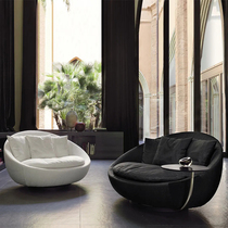Italian round fabric single sofa Italian designer Lacoon light luxury post-modern rotating leisure chair
