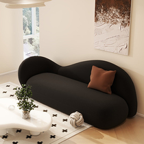 Modern simple fabric sofa small apartment internet celebrity style living room bedroom leisure curved black small double sofa