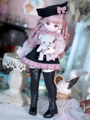 taobao agent Spot free shipping BJD baby shoes black and white double -colored thigh boots koi and milk tea 6 -point bear special six limited groups are available