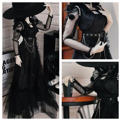 taobao agent Spot BJD Waifu Gothic retro lady pretending to pretend to be a midnight rose gown GR female 3 -point female AS16 female