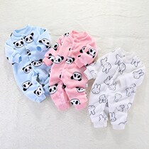 Female Baby Sleepwear Winter Baby Autumn Winter New Men And Women Baby Sleepwear Cotton Clothes Long Climbing Suit Freshmen Flannel Suede