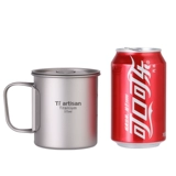 Tiartisan Накрытие на открытом воздухе наклонная ручка с наклонной кубкой с кофейной чашкой портативной здоровья титановой чашка