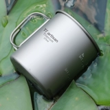 Tiartisan Накрытие на открытом воздухе наклонная ручка с наклонной кубкой с кофейной чашкой портативной здоровья титановой чашка