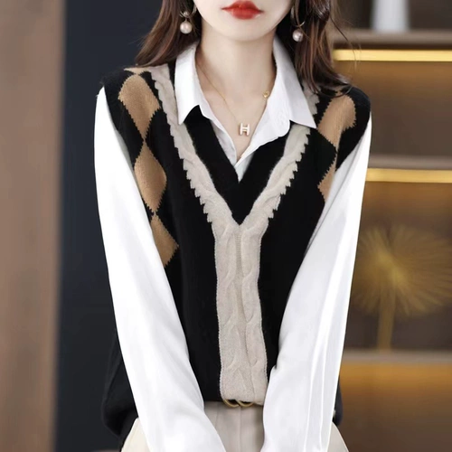 Брендовый кашемировый жилет, трикотажная майка топ