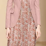 Шелковый осенний комплект, платье, коллекция 2023, французский стиль, изысканный стиль, в цветочек