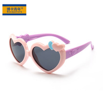2024 new style cartoon fashion love polarized sunglasses for boys and girls silicone baby sunglasses direct supply from the manufacturer 1907
