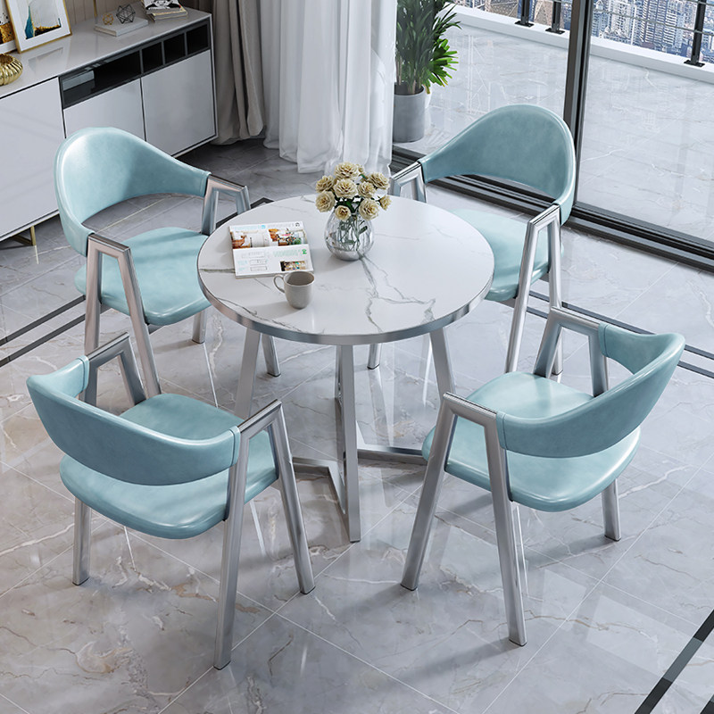 Nordic light luxury negotiation table and chair combination sales department casual reception modern minimalist coffee shop milk tea shop small round table