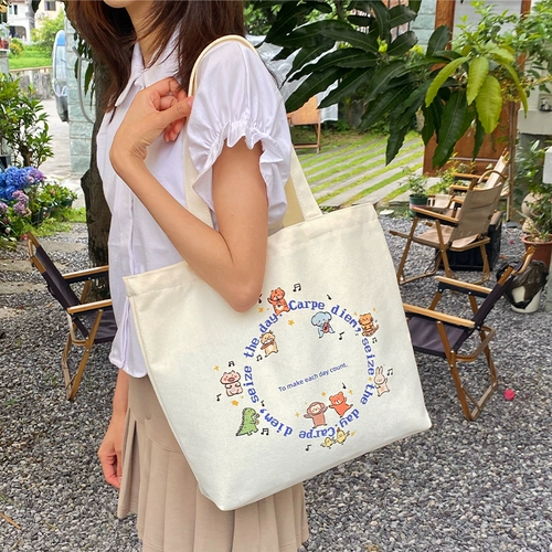 Оригинальный дизайнерский тканевый мешок для отдыха на одно плечо, универсальный вместительный и большой шоппер, подходит для студента