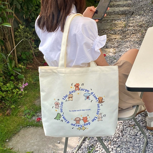 Оригинальный дизайнерский тканевый мешок для отдыха на одно плечо, универсальный вместительный и большой шоппер, подходит для студента