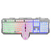 T21 Metal Colorful Luminous Keyboard and Mouse Set Floating Mechanical Feel Backlit Gaming USB Wired Keyboard and Mouse