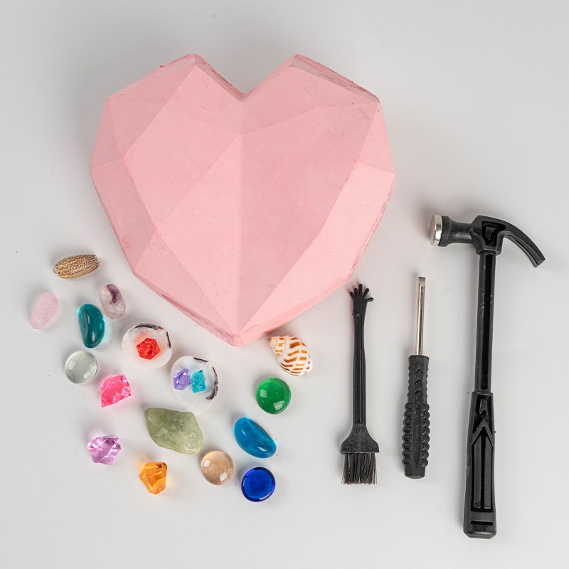 Archaeological excavation toy big love gemstone colorful crystal fossil diamond blind box digging treasure princess children's handmade