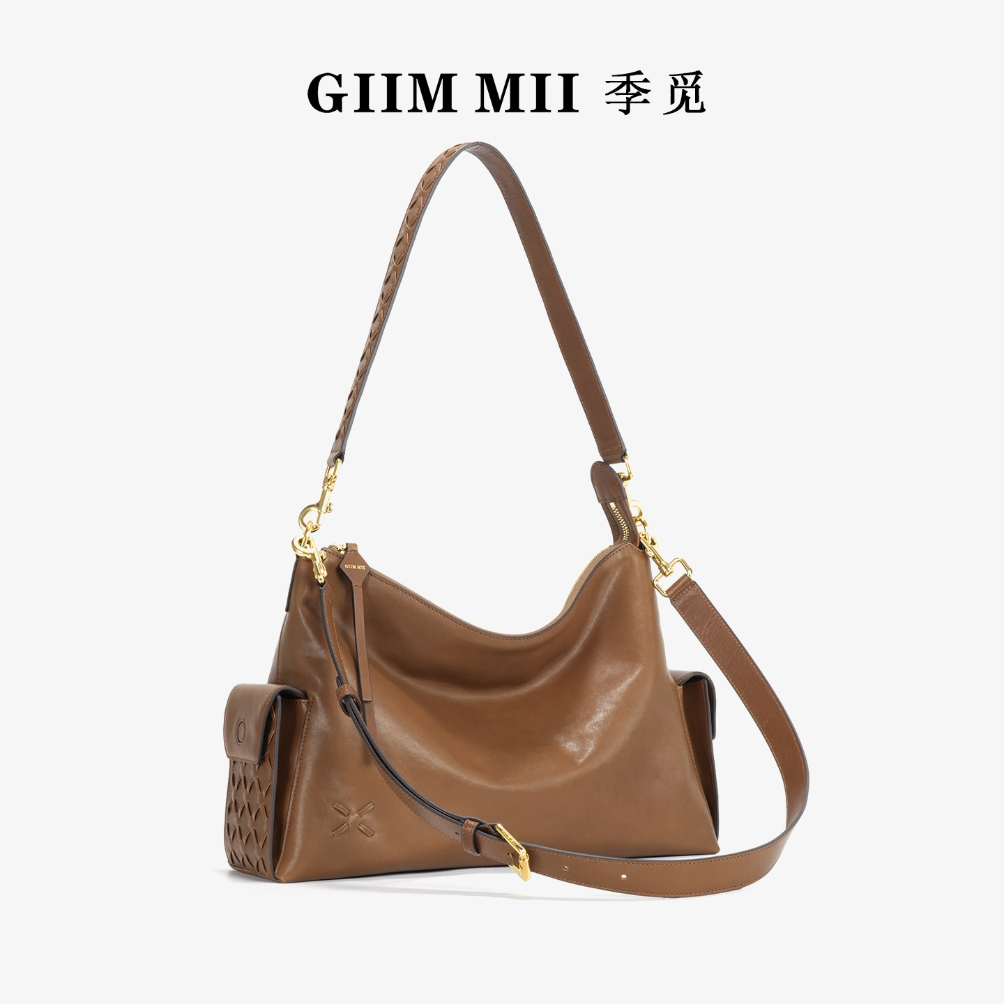 GIIM MII Wanxiang Series Large Vegetable-Tanned Leather Hobo Bag - Shoulder & Crossbody Commuter Slouchy Bag - Thumbnail 5