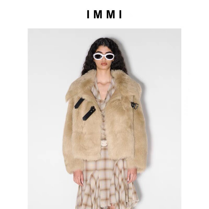 (IMMI) 23 autumn and winter new lamb fur turd collar short coat 132JK037L-Taobao