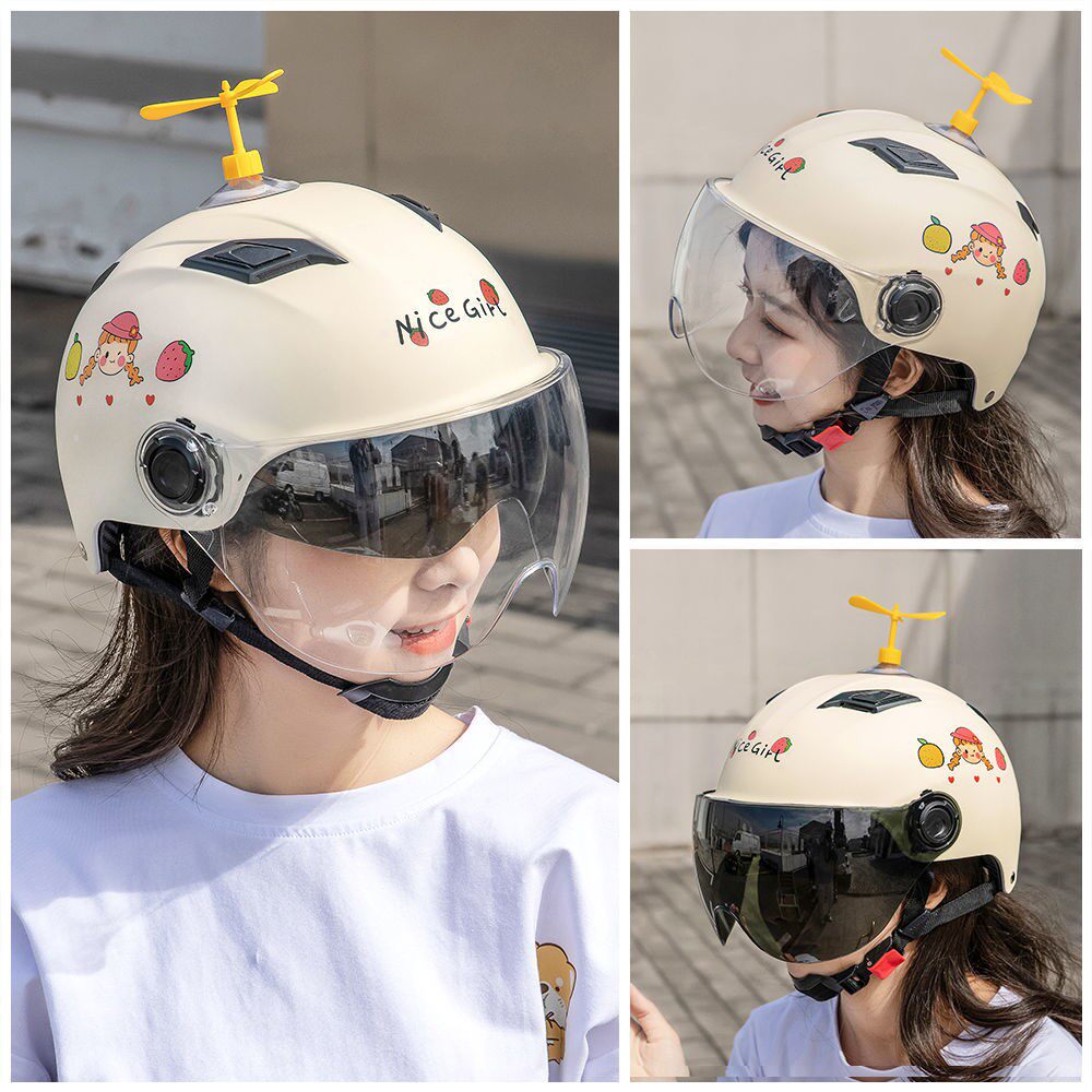 Net celebrity half helmet helmet electric car female male motorcycle summer ladies riding motorcycle bicycle electric car sunscreen
