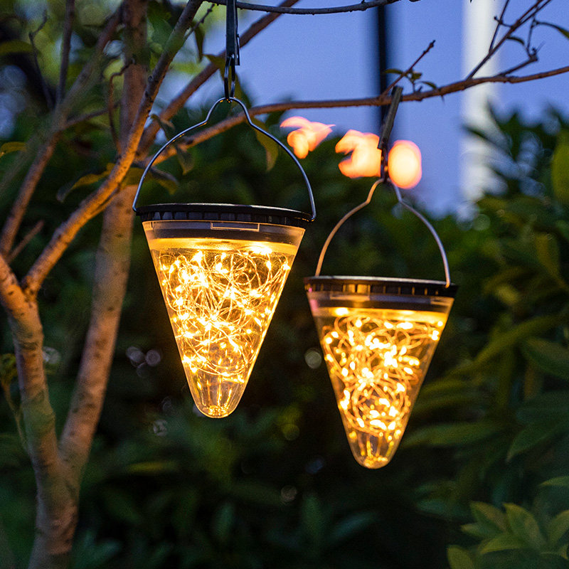 Solar Conical Garden Decorative Light Garden Villa Hotel Night Light Outdoor Waterproof Tree Hanging Light Balcony Arrangement
