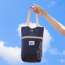 Japanese style cross-body hand-carry thermos cup bag portable large-capacity canvas bag protective water bottle cover versatile fashionable handbag