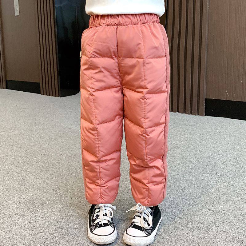 Bourgendon joint children's down pants 2023 Winter new white duck suede male girl among young girls gush thicken-Taobao