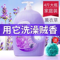 (Perfume shower gel) long-lasting fragrance lavender large bottle bath lotion 4 catties family size unisex official