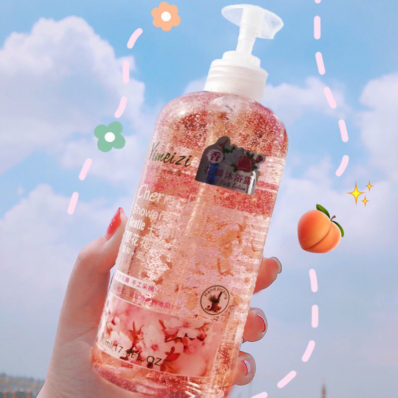 Net red cherry blossom petal bath and shower shower and lotion for male and female students to stay with scent jitter