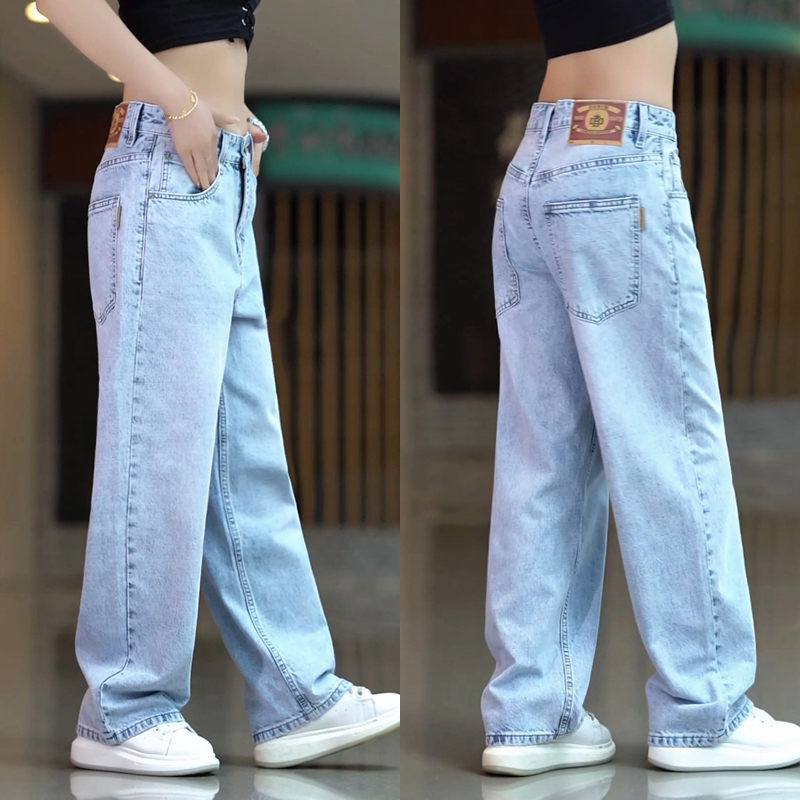 Snowflake Orchid Jeans for Men, Trendy Brand, Fashionable, Loose, Casual Men's Pants, American High Street Style, Unique, Cool, Straight-Leg Pants