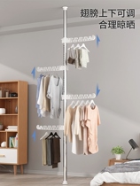 Hanging clothes hanger stainless steel bedroom bold and thick clothes hanger single pole storage simple drying clothes rack