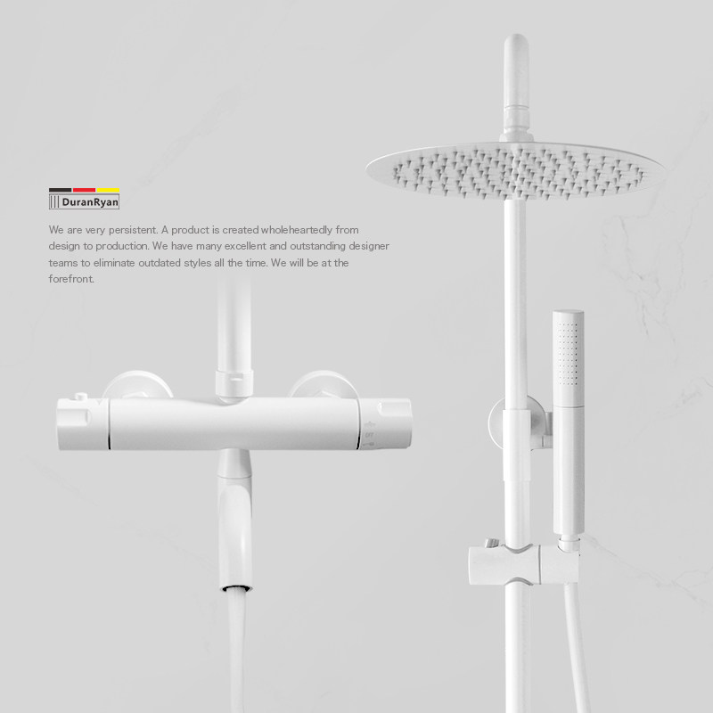 Duralan new domestic white smart constant temperature home shower shower kit Japanese style supercharged shower rain shower