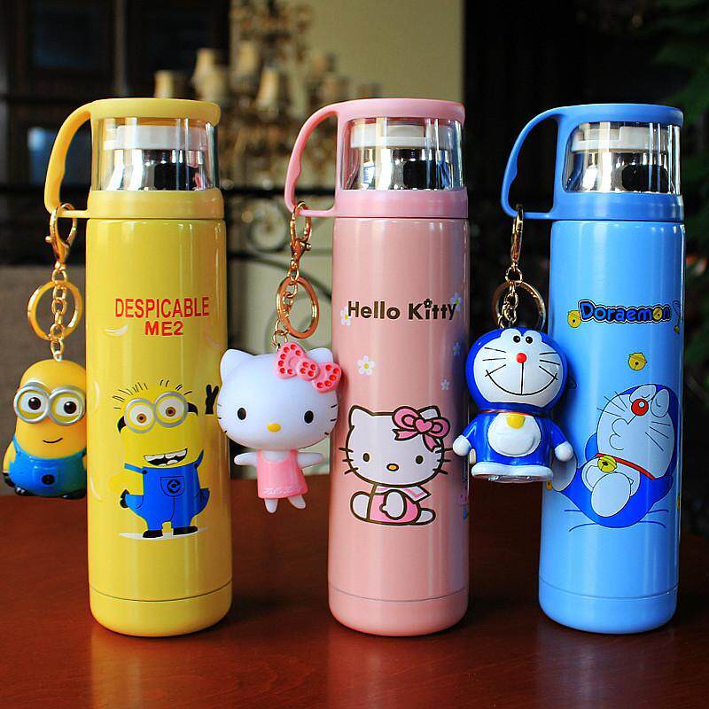 Cute cartoon Doraemon insulation cup portable stainless steel boys and girls primary school children Korean version with lid water cup