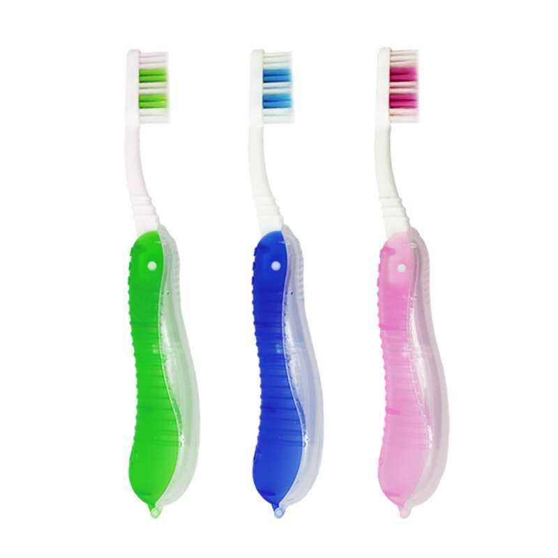 Travel toothbrush set portable foldable travel compact mini portable soft hair toiletries for men and women adults