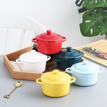 Steamed Egg Spoon Bowl With Lid Cake Baking Rice Ceramic Bowl Oven Steamed Egg Rind Cutlery Cutlery Double Leather Milk Baking