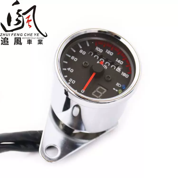 Đồng hồ đo tốc độ hiển thị bánh răng cổ điển được sửa đổi cho xe máy CG125 Tianjun GN125 Đồng hồ tốc độ km Yoko dây điện đồng hồ wave mặt đồng hồ xe máy