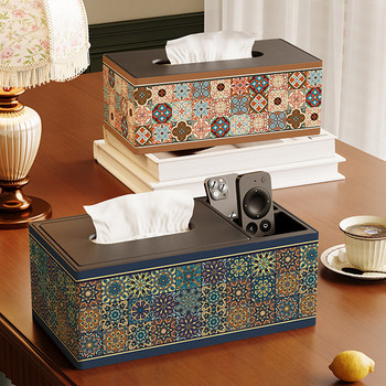 American retro tissue box home living room cardboard box remote control coffee table storage box multifunctional large tissue box