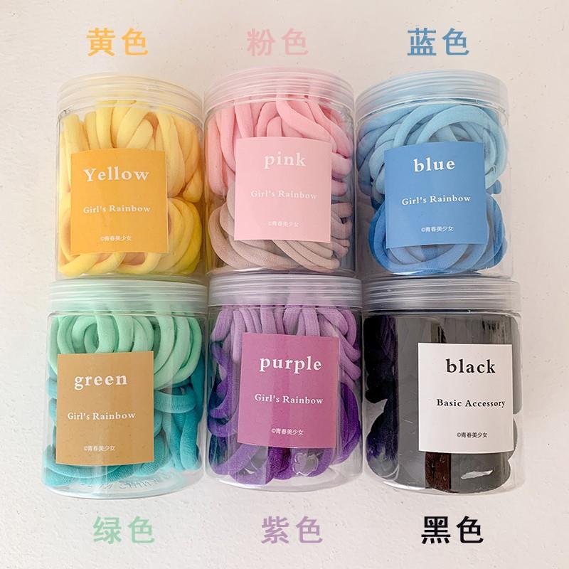 Candy hair ring small rubber band female tied hair rope summer rainbow towel coarse skinny headline high color hair decoration