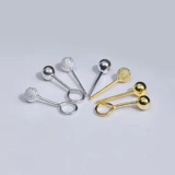 Украшение-шарик, изысканные маленькие модные глянцевые золотые серьги, серебро 990 пробы, не выцветает