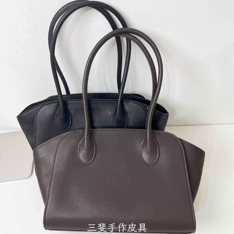 Tr Italian Calf Leather Saddle Leather Row Series Quiet Luxury Style Marlo12 Handbag Shoulder Bag High-End Tote Bag for Women