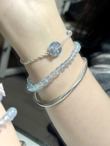 s925 sterling silver Xiangyun Hailanbao safe buckle bracelet new Chinese style non-fading blue versatile student