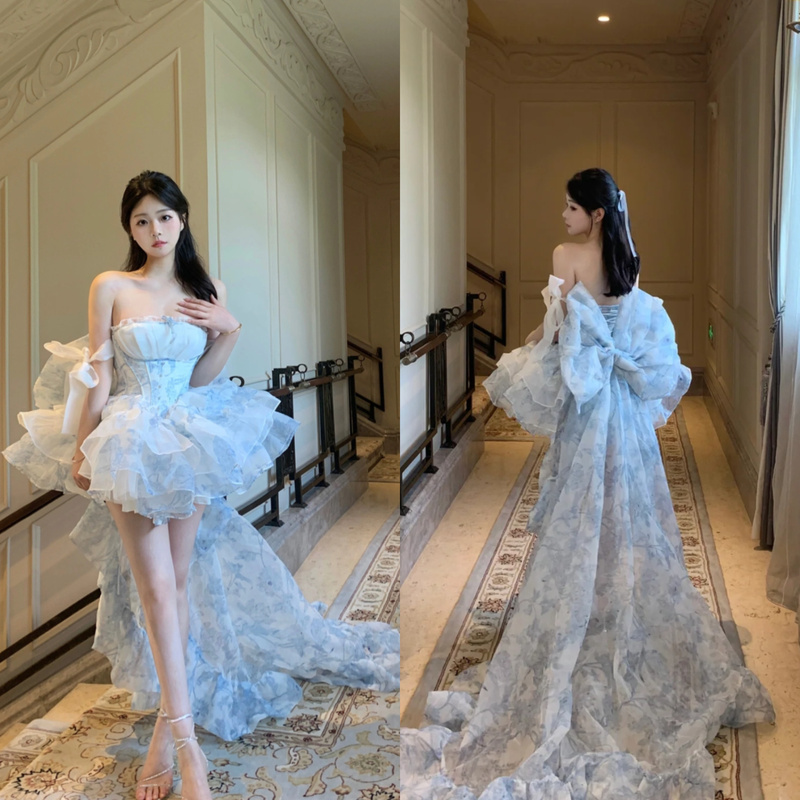 French-Style Gentle Strapless Dress, Runaway Princess Puffy Skirt, Fairy Tail French-Style Gentle Strapless Dress, Runaway Princess Puffy Skirt, Fairy Tail