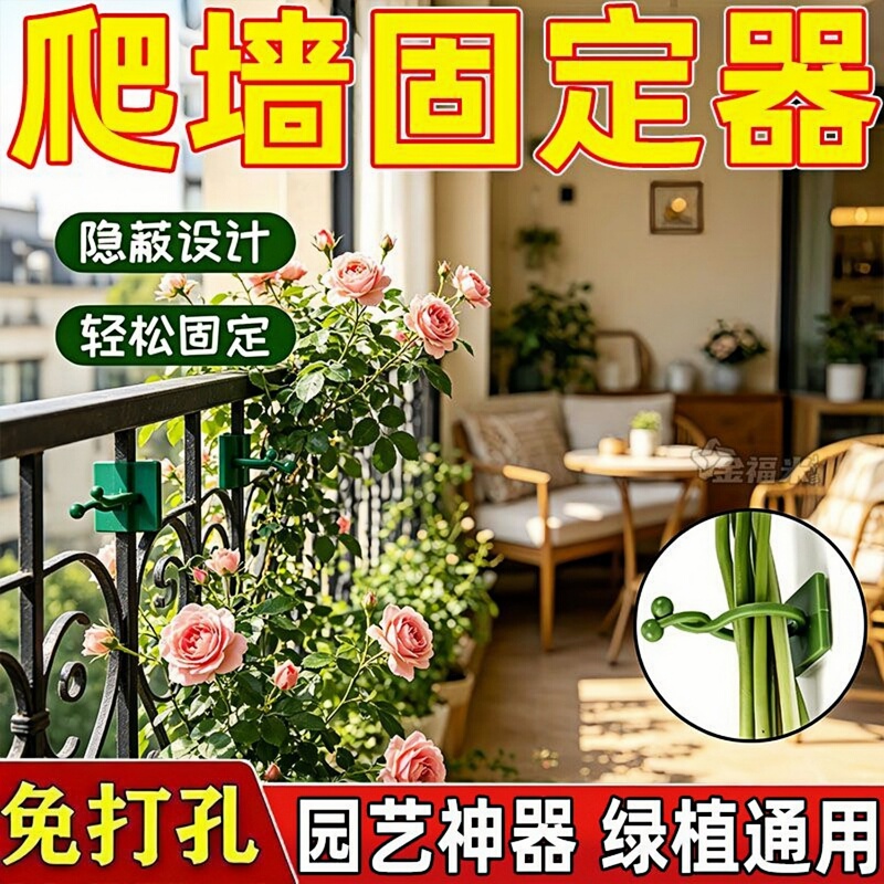 Plant Fixing Tool for Climbing Green Plants, Wall Climbing, Traceless, No-Drill Hooks, Adhesive Climbing Vine Flower Fixer