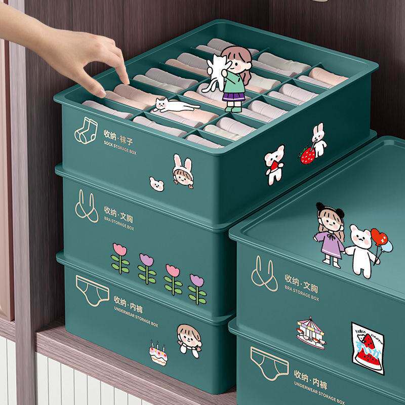 Underwear storage box Bra socks plastic storage box Dormitory desktop makeup storage artifact storage box