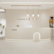 Light luxury and high-end medical beauty salon special bar cashier clothing store womens clothing company curved front desk reception