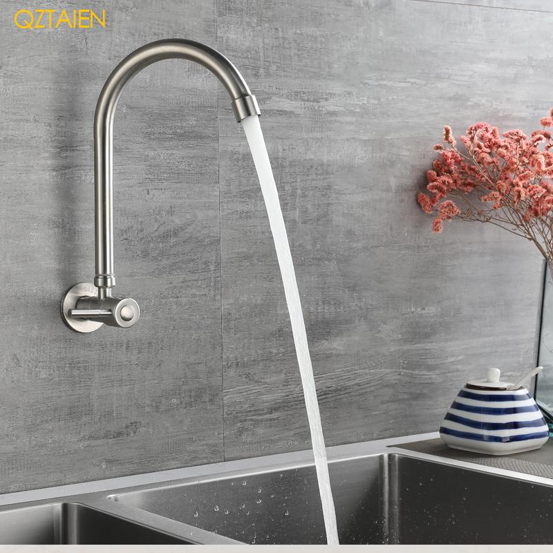 304 stainless steel 4 minutes Single cold fast open face basin washbasin washbasin Home Entrance Wall Universal rotatable tap