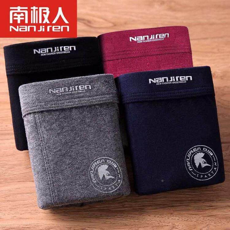 South Pole Person Underpants Male Fungus Pure Cotton Four-corner Pants Graphene Resistant Full Cotton Four Corners Short CQD Head Pants Guy