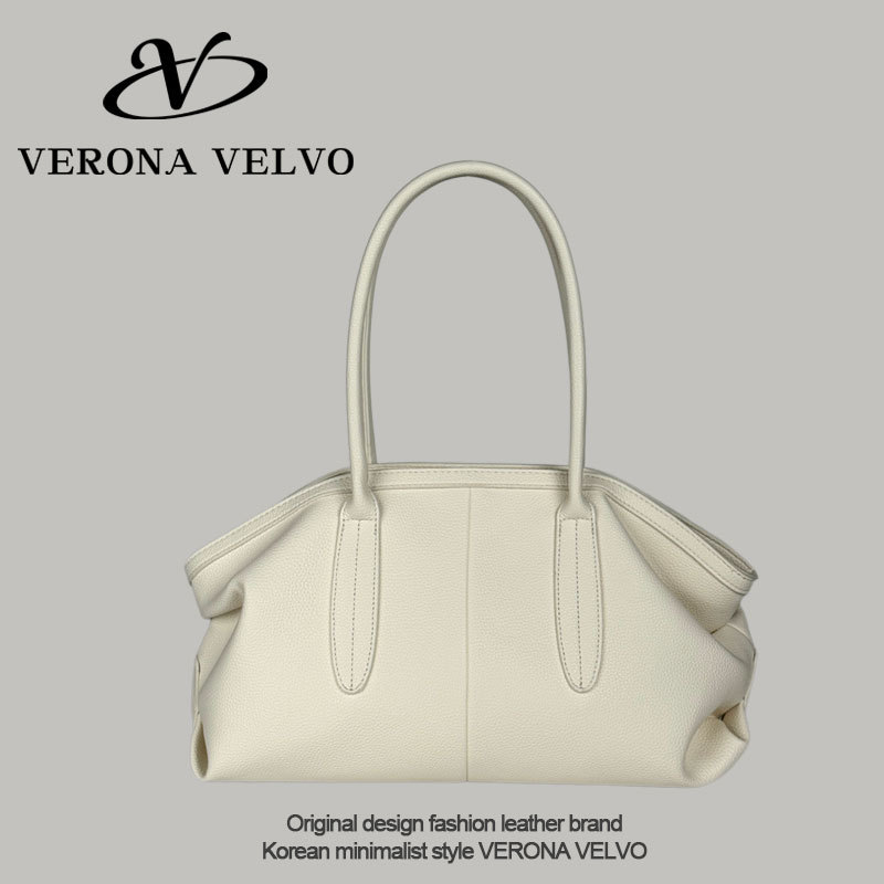Verona Velvo Soft Leather Shell-Shaped Tote Bag for Women, Large Capacity Retro Casual Shoulder Bag, Work and Commuting Bag