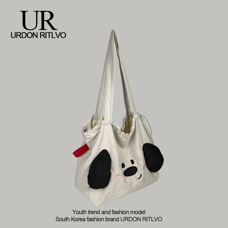 URDON RITLVO Cute Big Ear Dog Shoulder Bag Large Capacity Canvas Tote Bag for Students and Commuting - Thumbnail 3